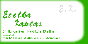 etelka kaptas business card